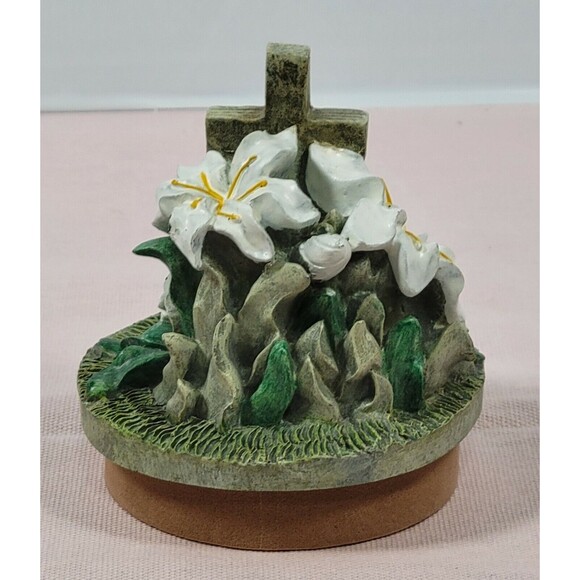 TCR candle topper cross and flowers rare green and white.    8-10 - Picture 4 of 9